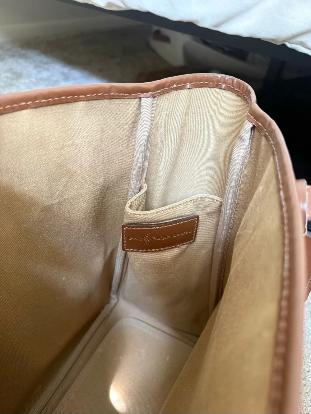 Polo by Ralph Lauren Brown Tweed Tote with Leather Trim